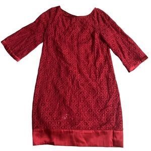 Elegant Red Lace Dress
